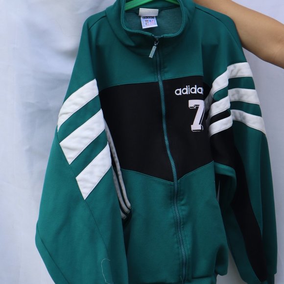 Deep green Vintage Adidas track jacket - Picture 3 of 4